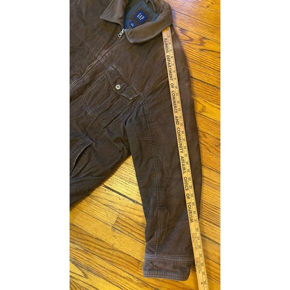 Vintage Y2K Gap Jacket Corduroy Quilted Contrast Collar Full Zip Brown Mens XL - Picture 8 of 10